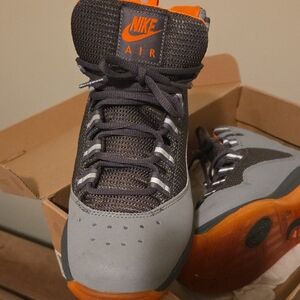 Nike Kids High-Top Sneakers - Black and Orange